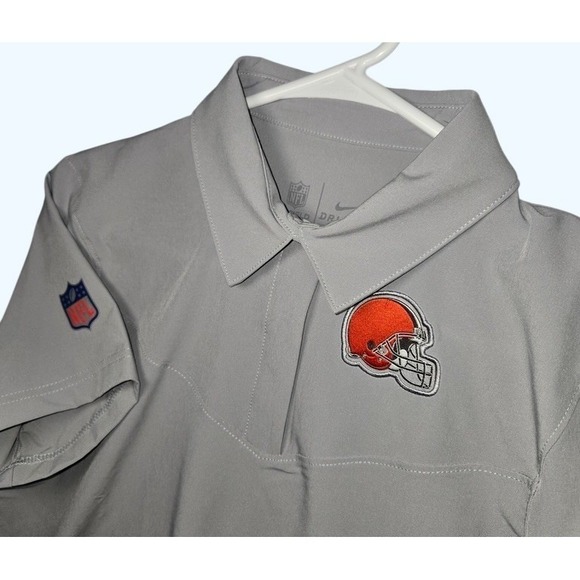 Nike Tops - Nike Cleveland Browns NFL On-Field Dri-FIT Polo Shirt Womens Small Snap Button